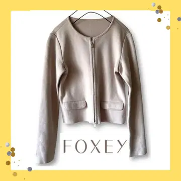 [ 새상품급 ] FOXEY 폭시 더블 지퍼 니트 자켓 38