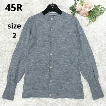 새상품급 45R 울 얇은 소재 크루넥 가디건 화하