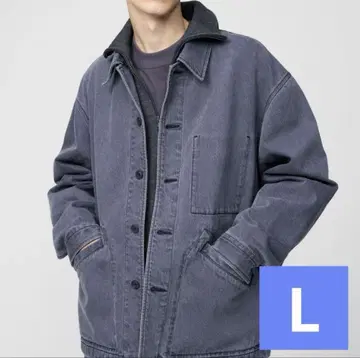 [ 새상품 ] UNIQLOU 오버 사이즈 컬러 데님 자켓 GRAY L