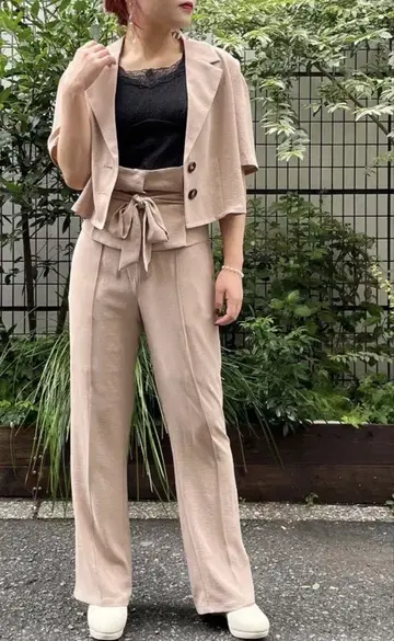 MAJESTIC LEGON 하프 슬리브 Lady 자켓 셋업