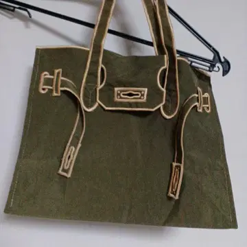 LACOSTE 올리브 그린 토트백