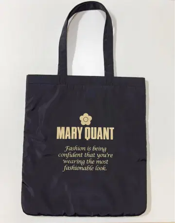 *새상품 MARY QUANT 골드 로고 토트백 블랙
