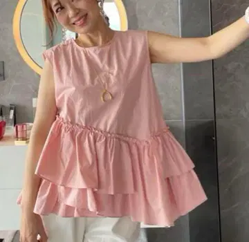 이데알루체 프릴 핑크 튜닉