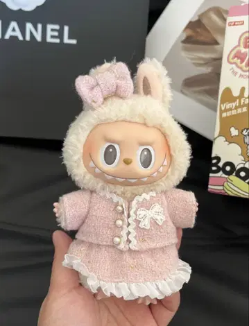 labubu 봉제 인형 의류 옷 갈아입기 귀여운 3종 세트 핑크