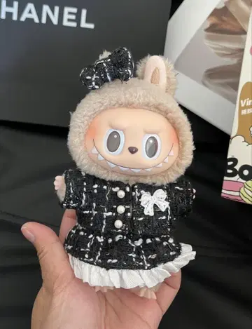 labubu 봉제 인형 의류 옷 갈아입기 귀여운 3종 세트 블랙