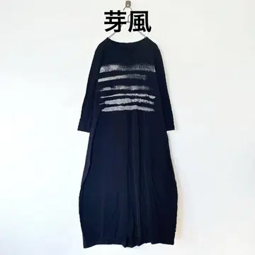 새상품급  mefu 센소유니코 롱 원피스 프린트 블랙