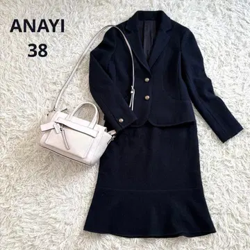 [ 새상품급 ] ANAYI 아나이 네이비 스커트 셋업 수트 울 혼방 38