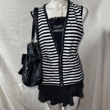 헤이세이 갸루 Y2K 그런지 다크 코어 NANA 상의