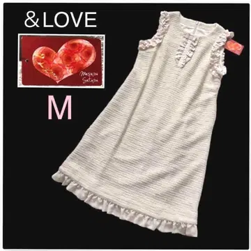 새상품 앤드러브 &LOVE 니트 트위드 원피스 M 사이즈 아이보리
