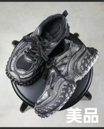 블랙 볼륨 밑창 청키 메쉬 스니커즈