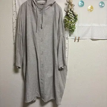 SM2 마 혼방 후드 부착 그레이 롱 코트