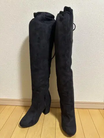 새상품 레어 SNIDEL 블랙 스웨이드 롱 부츠
