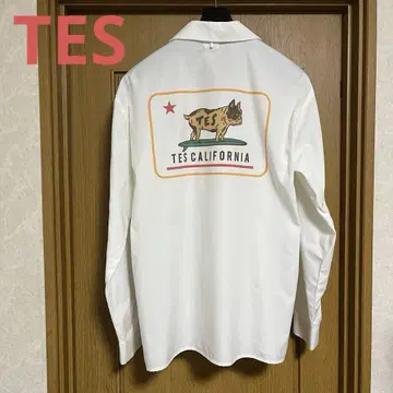 TES 엔드리스 써머 BUHI 백 프린트 오픈 카라 긴팔 셔츠