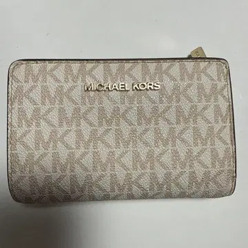 MICHAEL KORS 접이식 지갑 모노그램 베이지