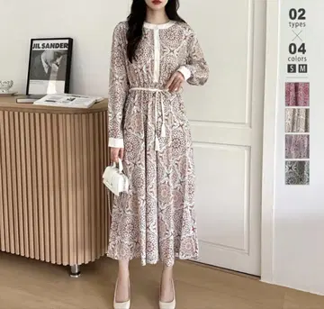 COCOMOMO 에스닉 패턴 플레어 원피스