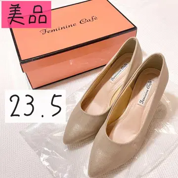 [새상품급] 베이지 펌프스 23.5 중간 힐 결혼식 브라이덜 경사