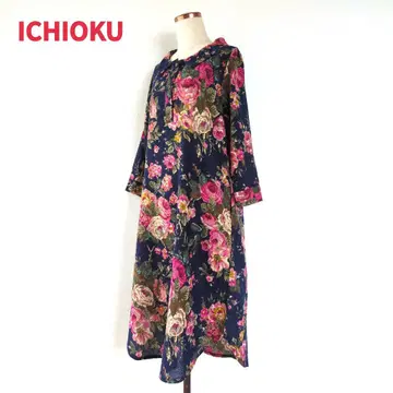 ICHIOKU (주) 이치옥 원피스 꽃무늬 A 라인 스키퍼 기모