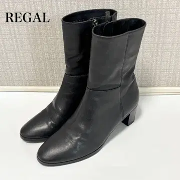 새상품급 리걸 가죽 숏부츠 사이드 지퍼 블랙 22.5cm