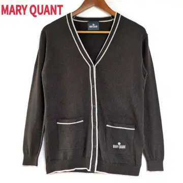 MARY QUANT 마리퀀트 가디건 니트 로고 자수