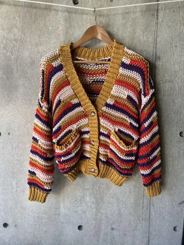 [ ZARA ] 티셔츠얀 느낌의 굵은 짜임 가디건 멀티 컬러 S~M