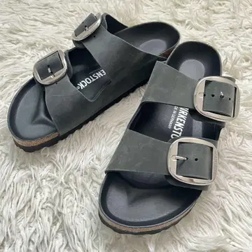미사용급 BIRKENSTOCK 애리조나 빅버클 오일드 가죽 블랙 24