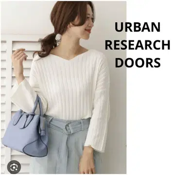 URBAN RESEARCH DOORS 하트넥 와이드 리브 풀오버