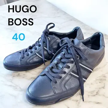 [ 새상품급 ] HUGO BOSS 휴고보스 가죽 스니커즈 블랙 40