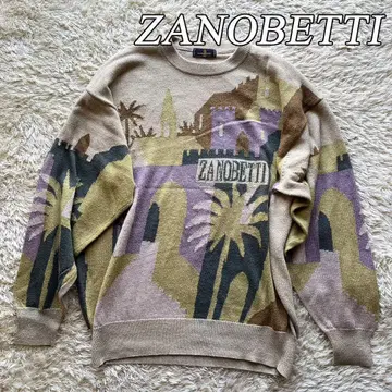 ZANOBETTI 자노베티 니트 스웨터 린넨 혼방 L 이탈리아제