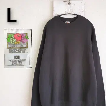구제 의류 프룻 오브 더 룸 무지 맨투맨 블랙 L
