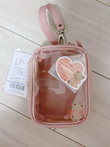 familiar 클리어 파우치 핑크