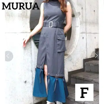새상품급 MURUA 무루아 하토메 랩 점프 스커트 그레이 F