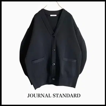 JOURNAL STANDARD 워셔블 커브 슬리브 V 가디건 블랙