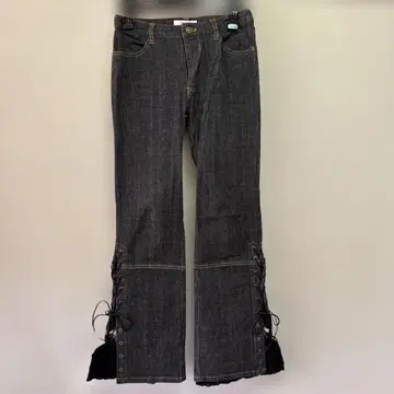 PINKHOUSE 블랙 다크 데님 사이드 레이스업 포함