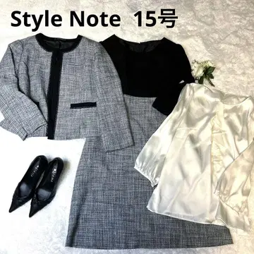 Style Note 3P 세트 트위드 노카라 빅 사이즈 15호