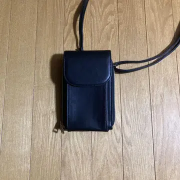 블랙 합성 피혁 스마트폰 숄더백 120mmx190mm
