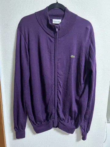 LACOSTE 퍼플 집업 가디건 사이즈 5