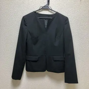 언타이틀 노카라 자켓 포멀 오피스 후크 블랙