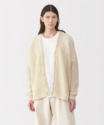 MUJI LABO 코튼 로우게이지 니트 가디건 25ss XL