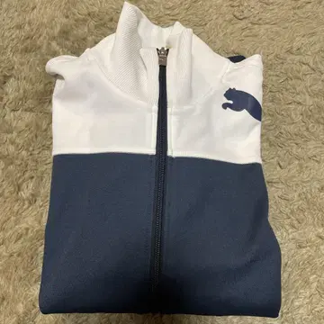 PUMA 집업 자켓 화이트/네이비