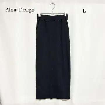 0403 Alma Design 리브 타이트 스커트 L 사이즈 셀프 컷