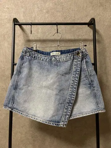 데님 랩스커트 라이트 블루