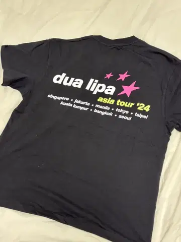 Dua Lipa 아시아 투어 2024 티셔츠 M 새상품급