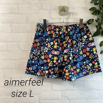 [ aimerfeel ] 꽃무늬 숏팬츠 룸웨어 (L) 네이비
