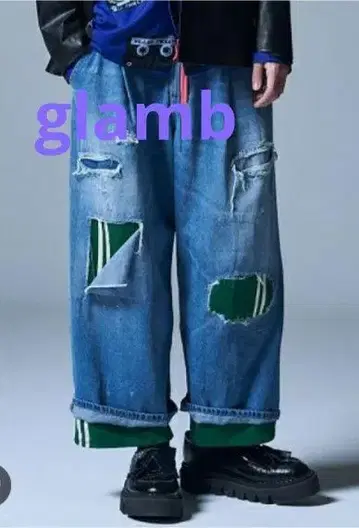 glamb/그램 저지 레이어드 데님