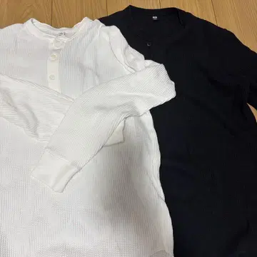 UNIQLO 헨리 넥 스웨터 S 화이트