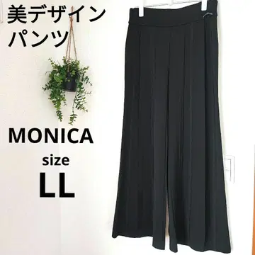 MONICA 아름다운 디자인 플레어 팬츠 블랙 sizeLL