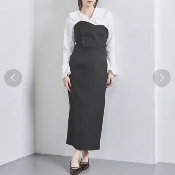 유나이티드 애로우즈 뷔스티에 원피스 블랙