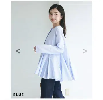 택 포함 새상품 BASEMENT online 시어 블라우스 블루