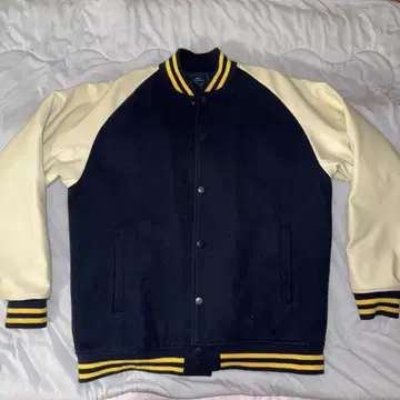 ITEMS 바시티 자켓 네이비/크림