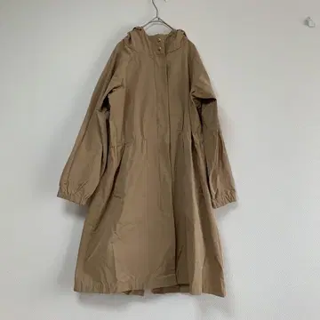 [ OMNES ] 발수 가공 마운틴 후드티 베이지 후드 부착 롱 코트